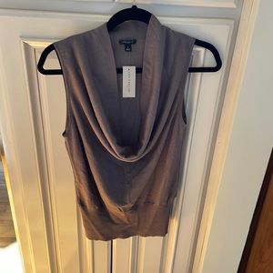 NWT Ann Taylor brown shimmer cowl-neck tank